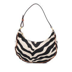 Zebra Print Canvas Ava Shoulder Bag