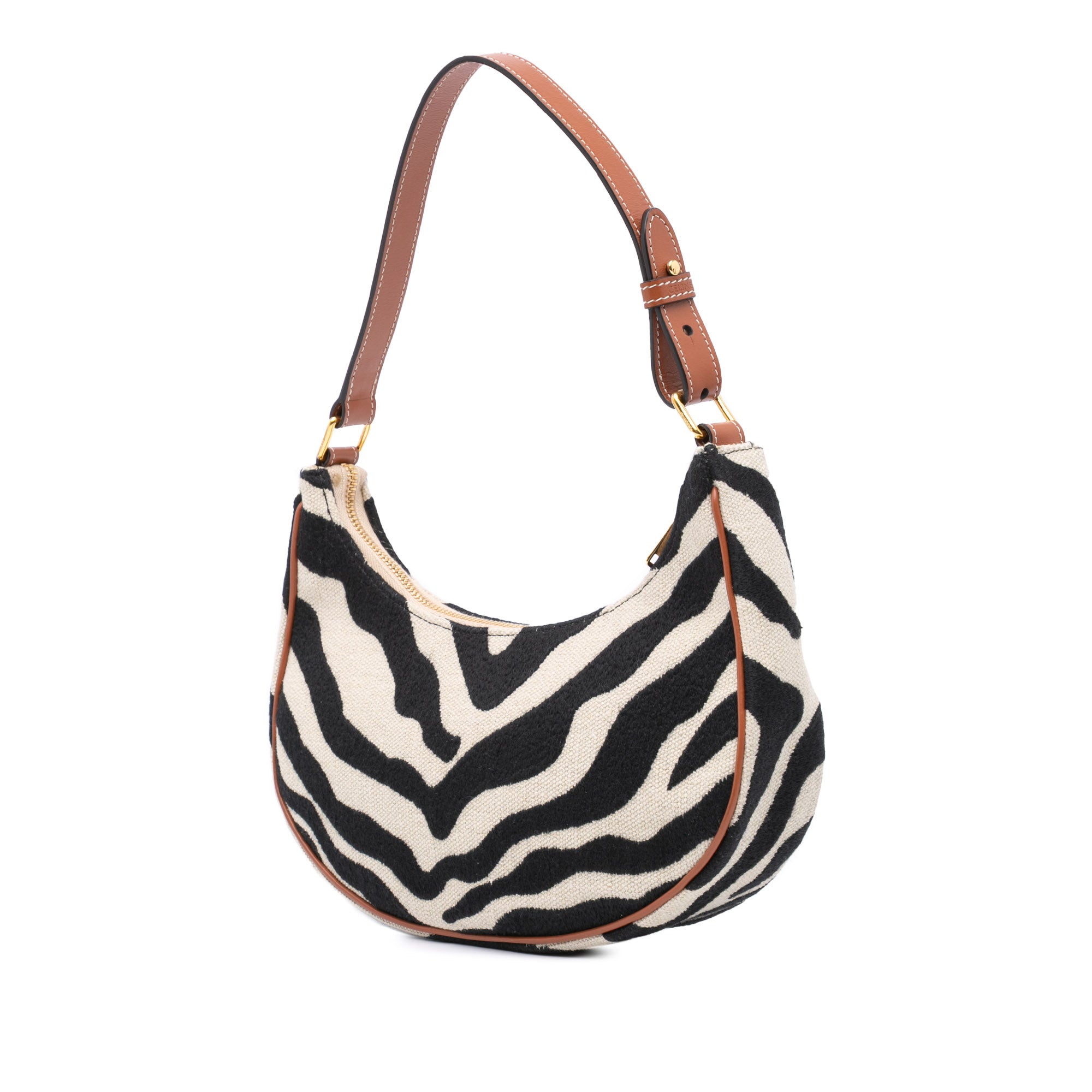 Zebra Print Canvas Ava Shoulder Bag