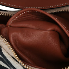Zebra Print Canvas Ava Shoulder Bag