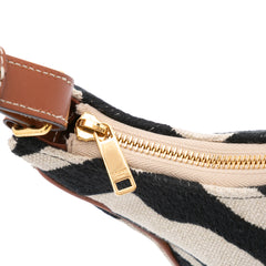 Zebra Print Canvas Ava Shoulder Bag