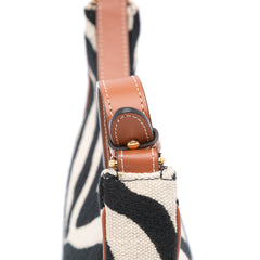 Zebra Print Canvas Ava Shoulder Bag