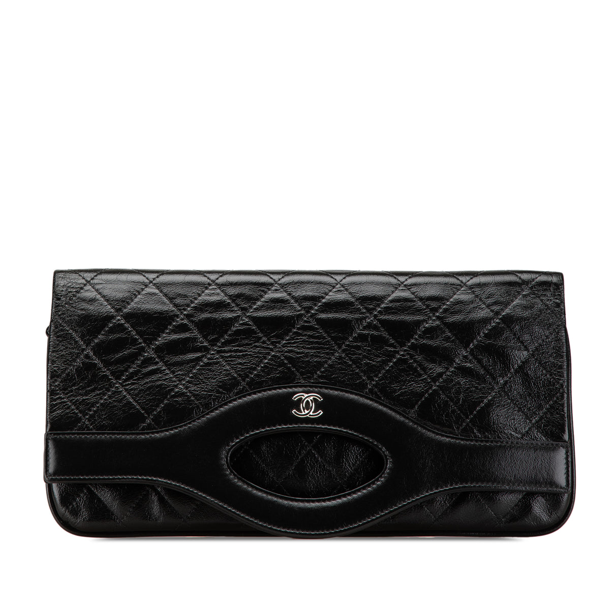 Large Shiny Crumpled Calfskin 31 Clutch