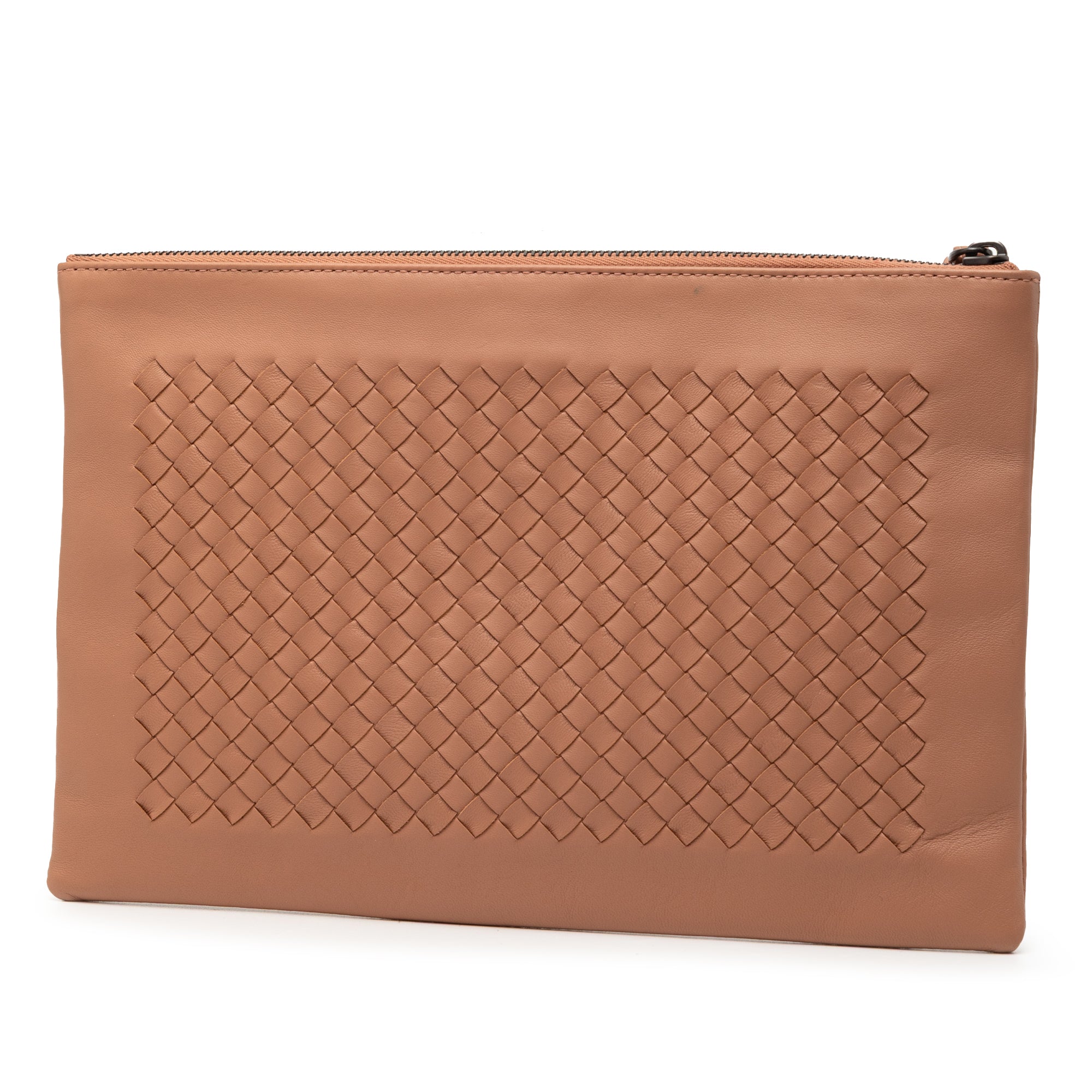 Nappa Intrecciato Zip Wristlet Pouch