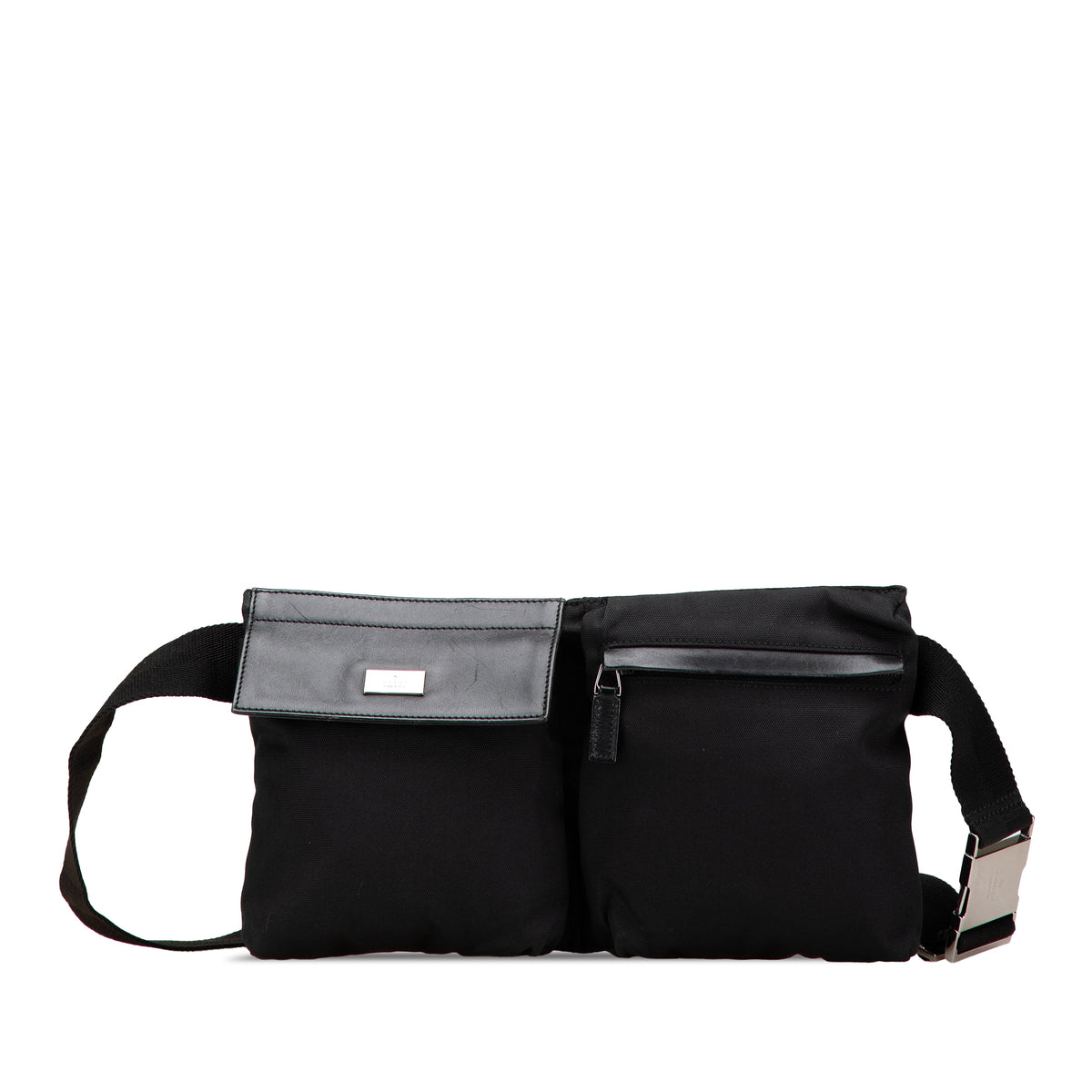 Nylon Double Pocket Belt Bag