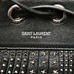 Small Studded Calfskin Emmanuelle Fringe Bucket Bag