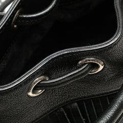 Small Studded Calfskin Emmanuelle Fringe Bucket Bag