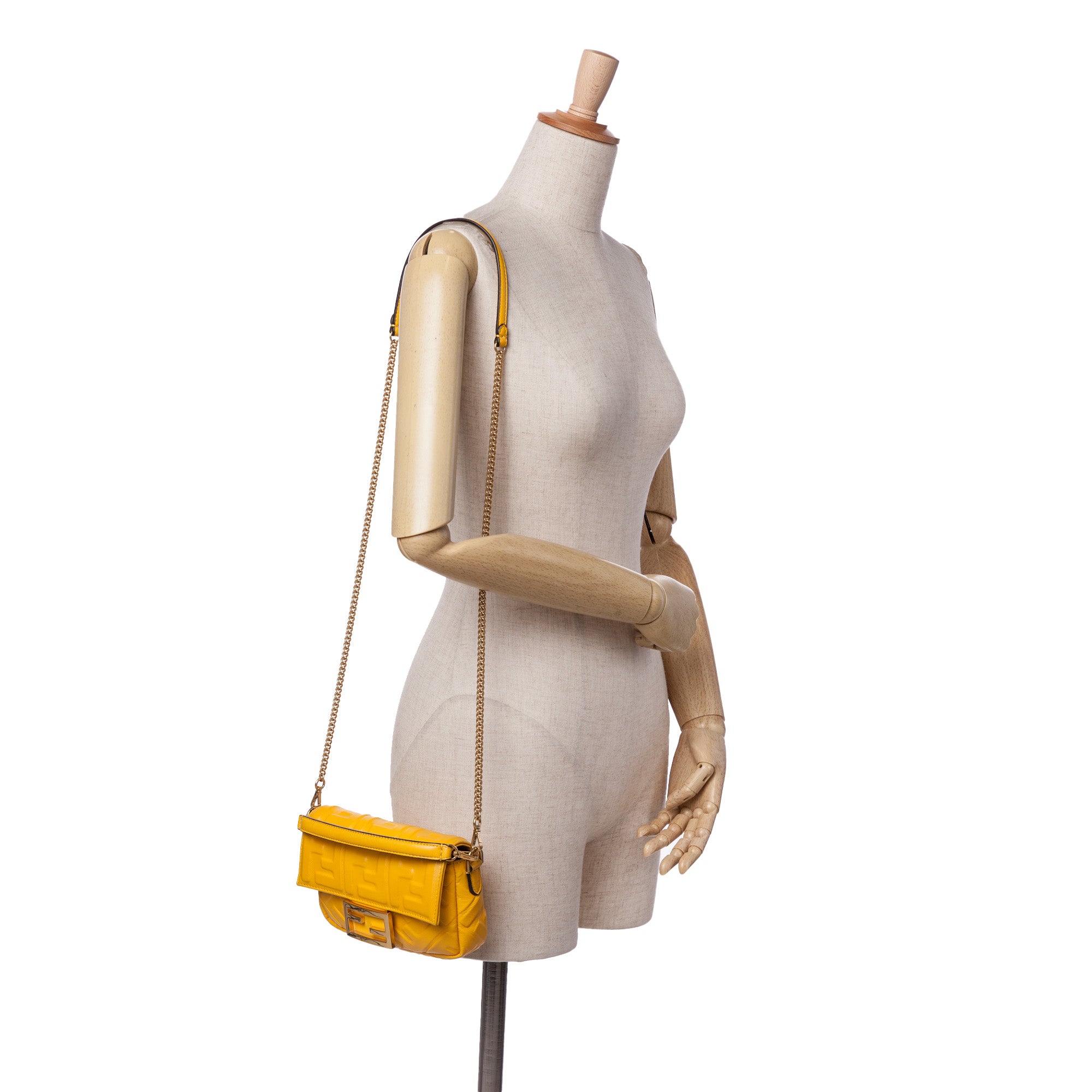 Mini Zucca Embossed Leather Baguette Satchel