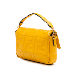 Mini Zucca Embossed Leather Baguette Satchel