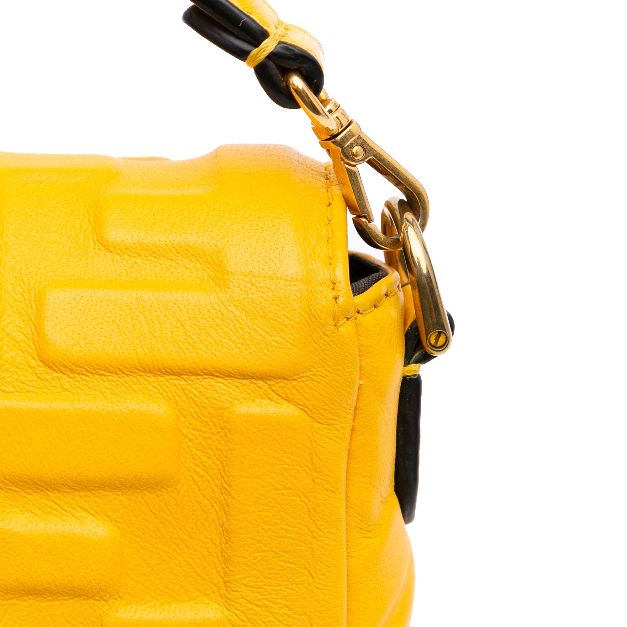 Mini Zucca Embossed Leather Baguette Satchel