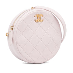 Quilted Patent Round Clutch with Chain_1