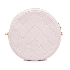 Quilted Patent Round Clutch with Chain_3