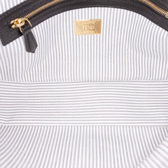 Medium Striped Canvas Baguette Satchel