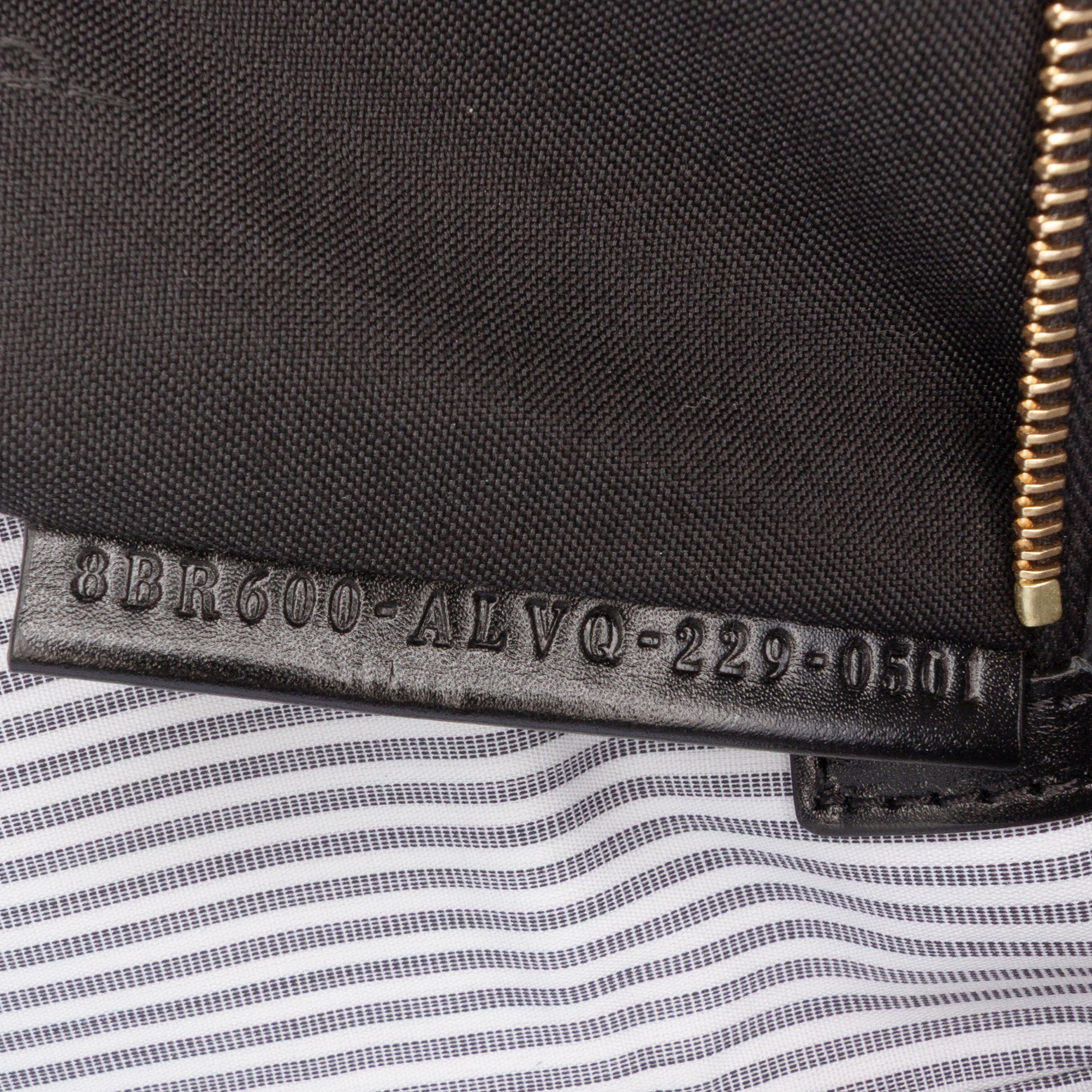 Medium Striped Canvas Baguette Satchel