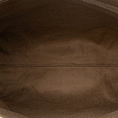 Embossed Leather-Trimmed Macadam Canvas Tote