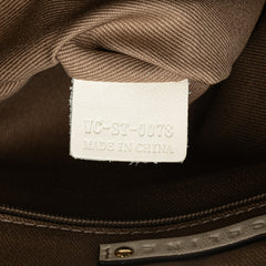 Embossed Leather-Trimmed Macadam Canvas Tote