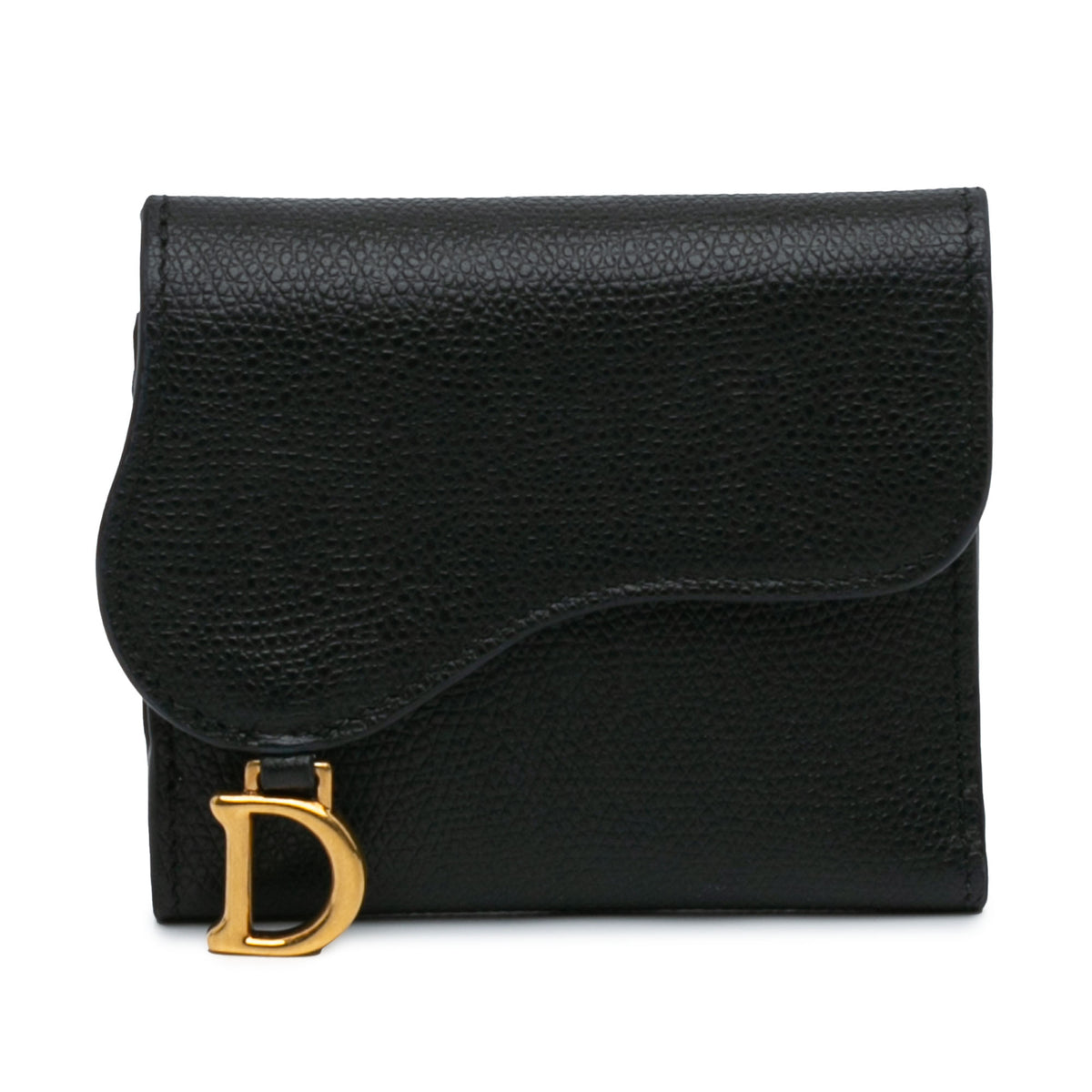 Grained Calfskin Saddle Lotus Wallet