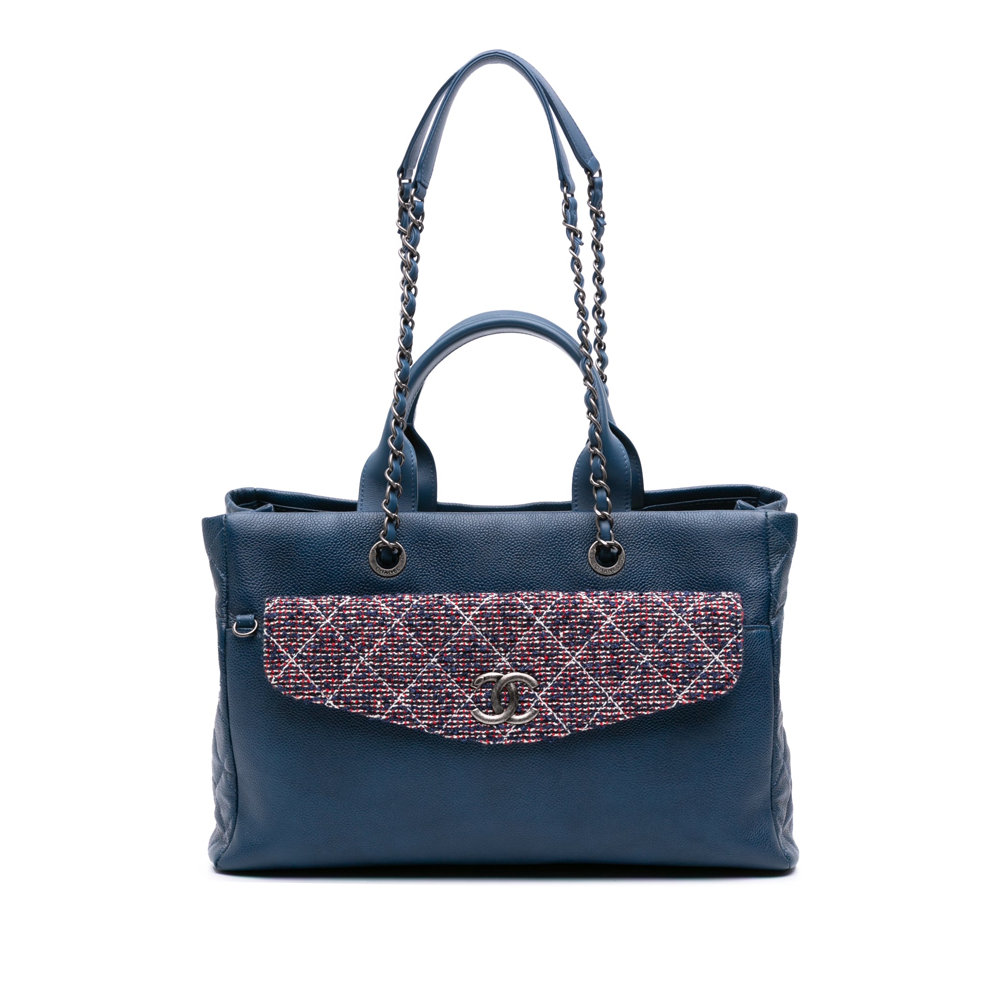 Large Caviar and Tweed Coco Break Shopping Tote