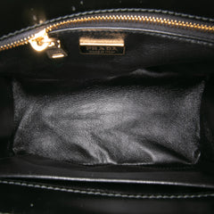 Mini Brushed Leather Floral Print Galleria Double Zip Satchel