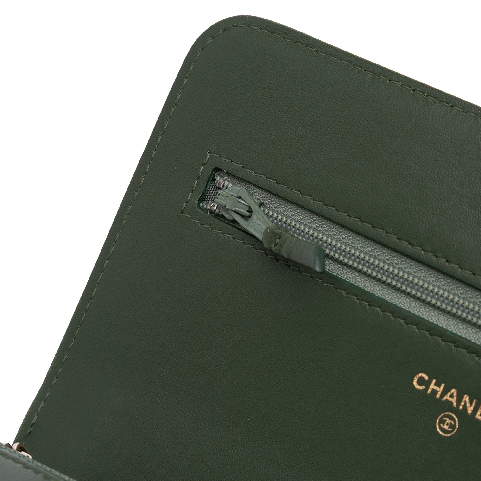Chevron Quilted Crumpled Calfskin Boy Wallet On Chain