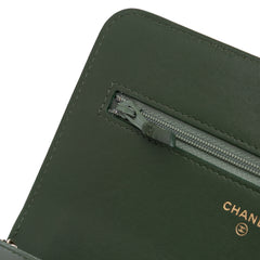Chevron Quilted Crumpled Calfskin Boy Wallet On Chain