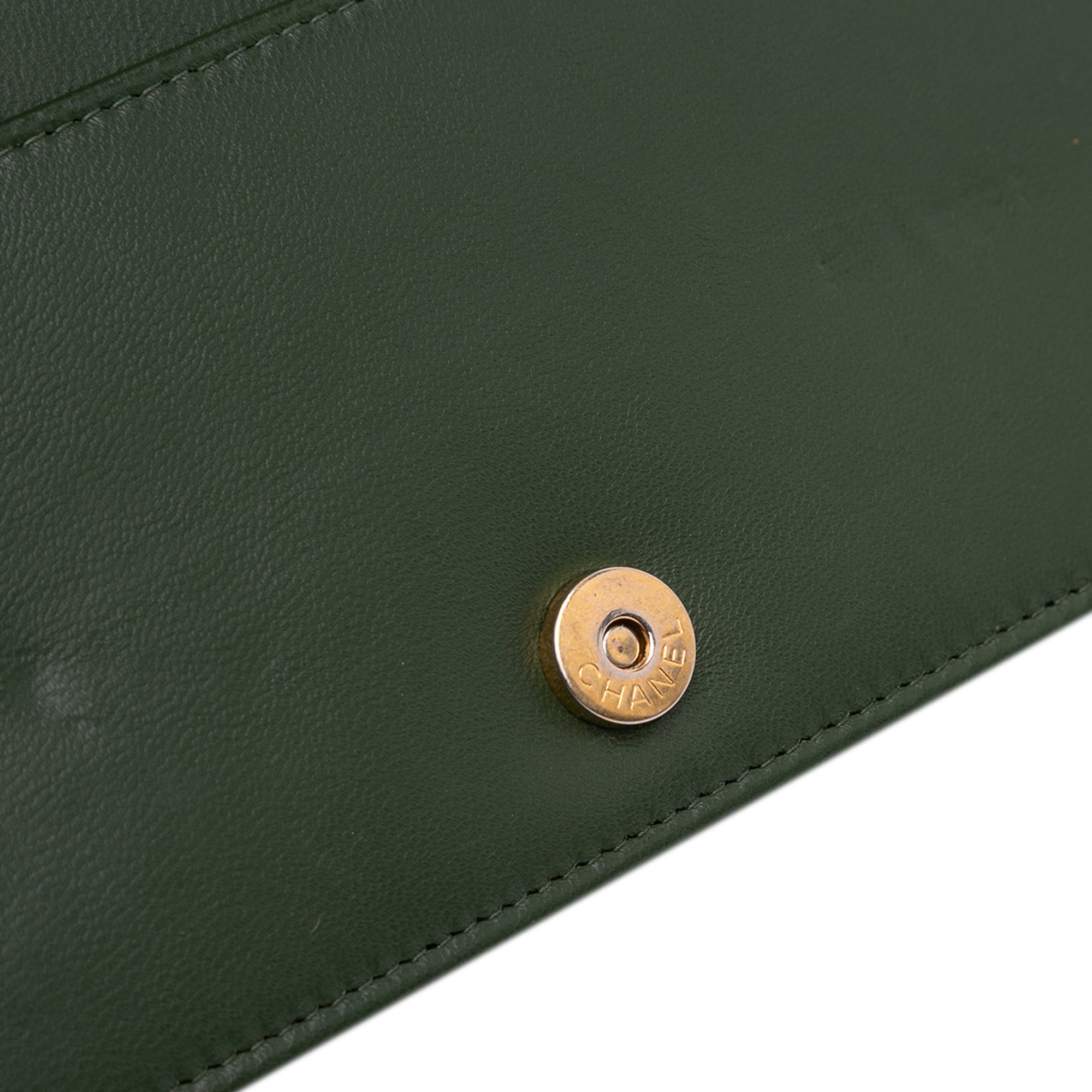 Chevron Quilted Crumpled Calfskin Boy Wallet On Chain