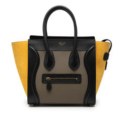 Micro Tricolor Leather Luggage Tote