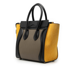 Micro Tricolor Leather Luggage Tote