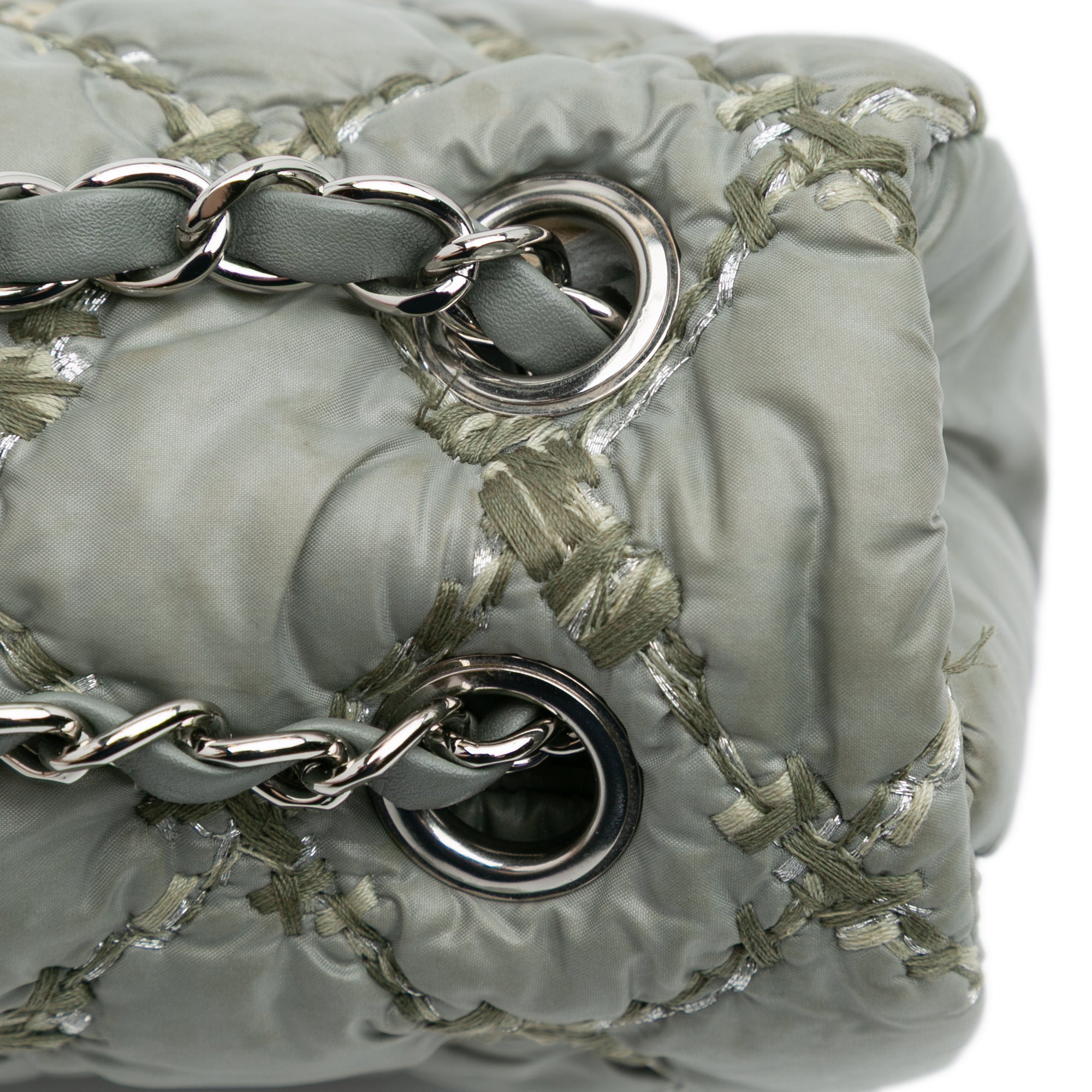 Paris-Byzance Nylon Tweed On Stitch Bubble Accordion Flap