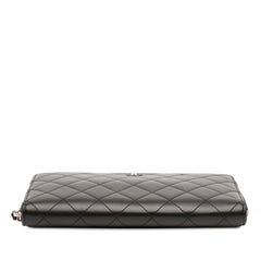 CC Quilted Lambskin Zip Around Wallet