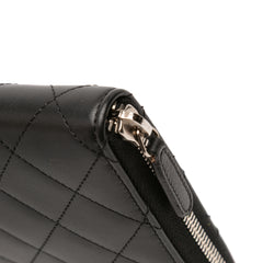 CC Quilted Lambskin Zip Around Wallet