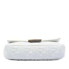 Zucca Embossed Leather Baguette Satchel