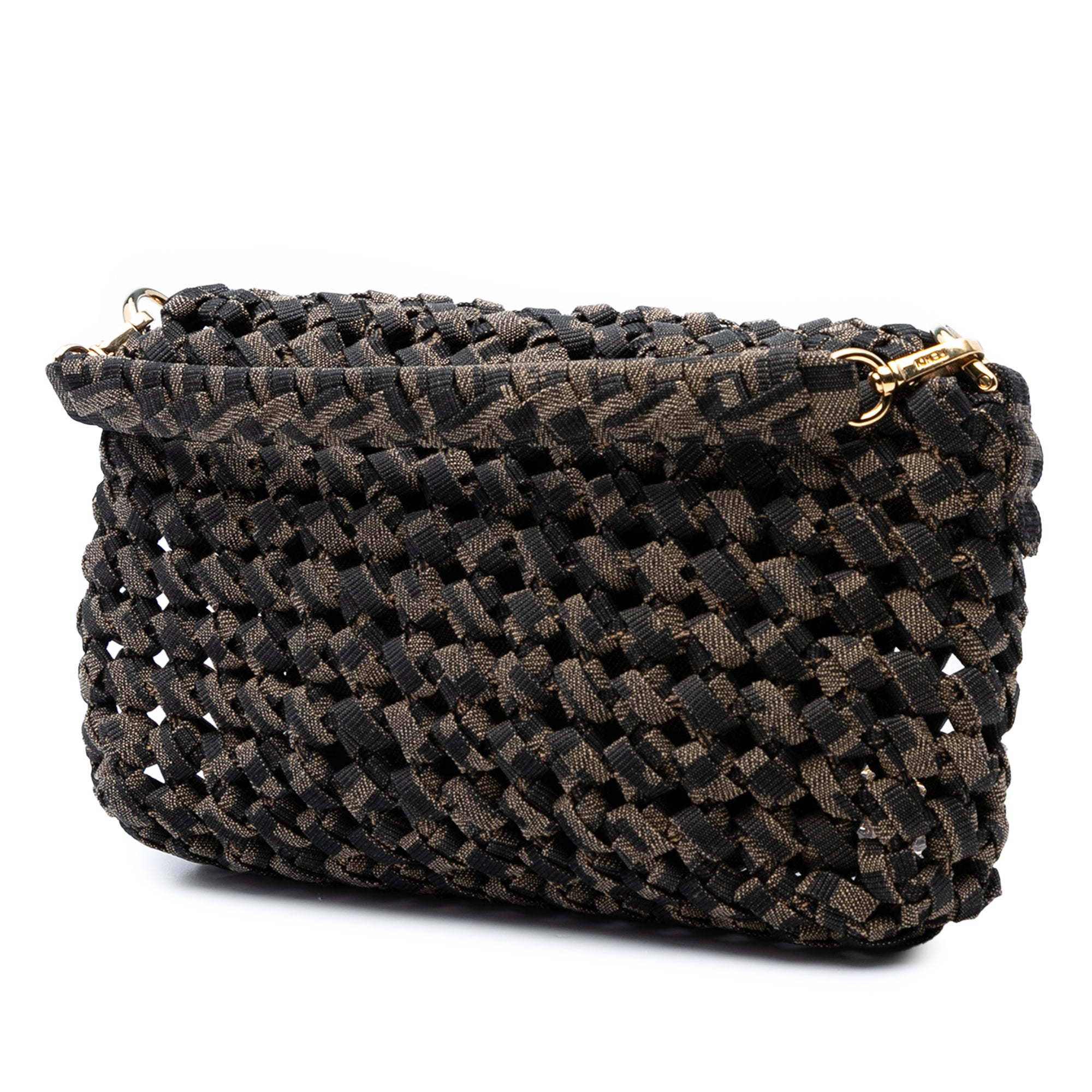 Mini Interlaced Canvas Zucca Baguette Satchel