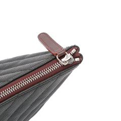 Large CC Chevron Caviar O Case Clutch