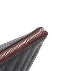 Large CC Chevron Caviar O Case Clutch