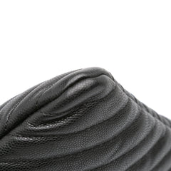 Large CC Chevron Caviar O Case Clutch