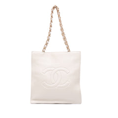 Shiny Aged Calfskin North South Shopping Tote