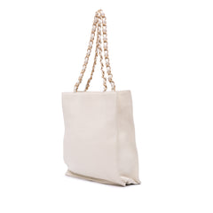 Shiny Aged Calfskin North South Shopping Tote