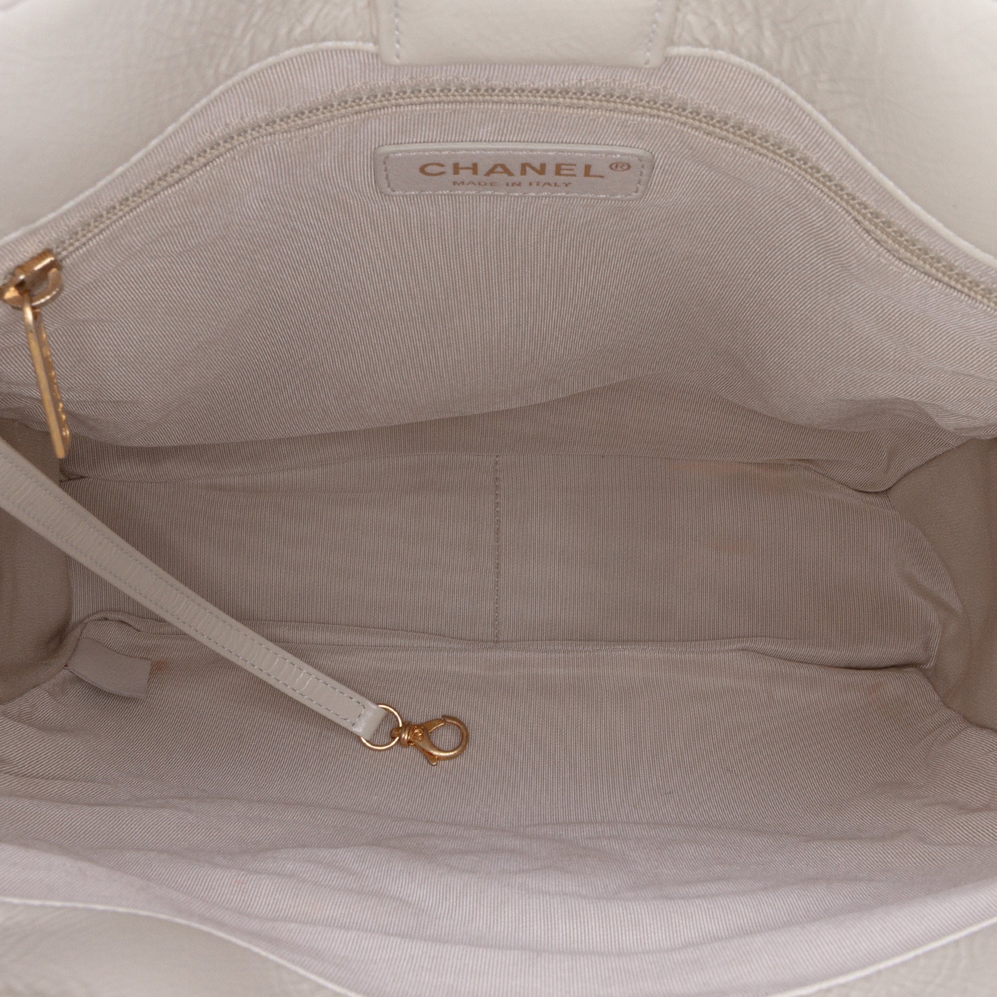 Shiny Aged Calfskin North South Shopping Tote