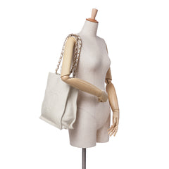 Shiny Aged Calfskin North South Shopping Tote