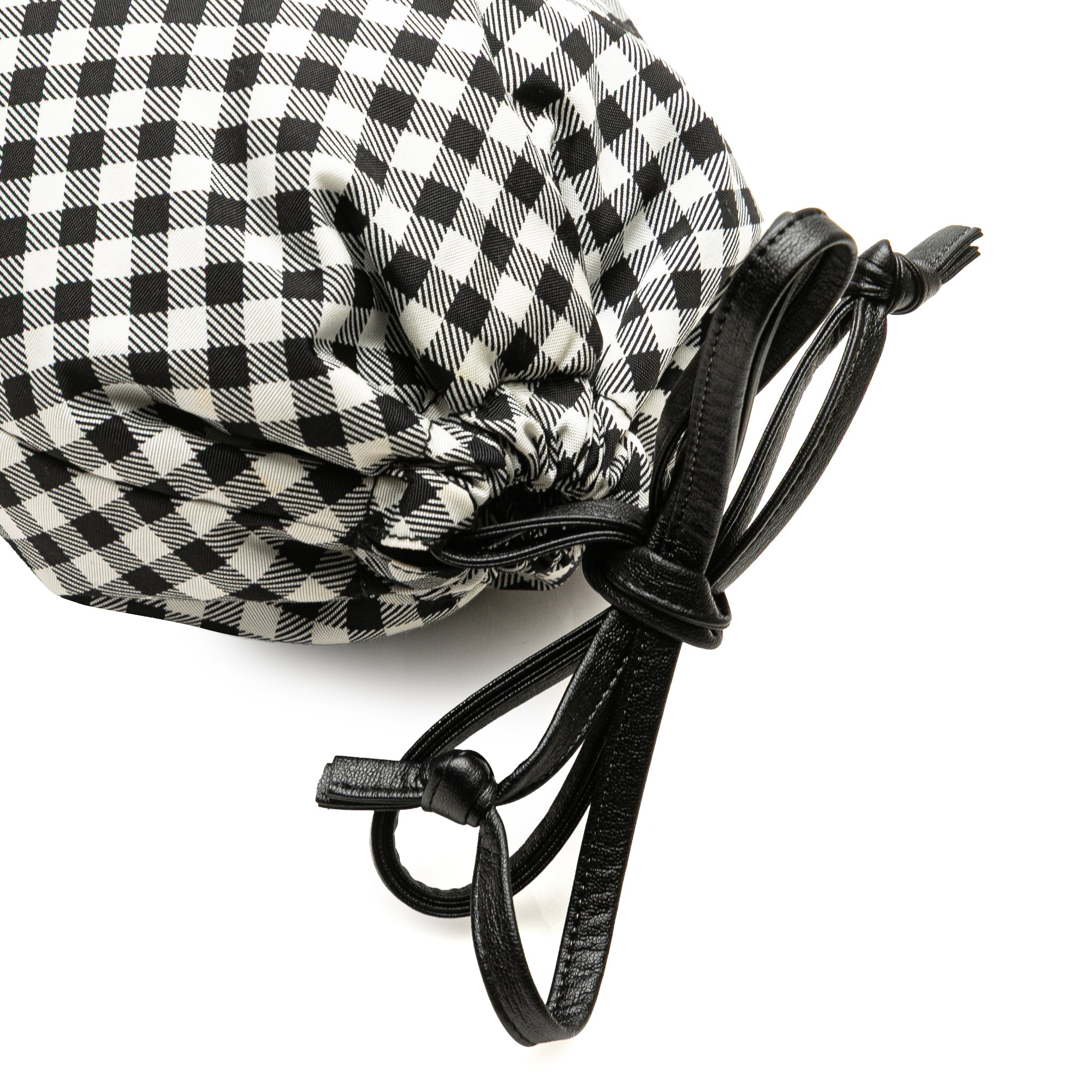 Nylon Gingham Drawstring Pouch