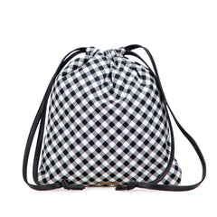 Nylon Gingham Drawstring Pouch