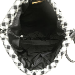 Nylon Gingham Drawstring Pouch
