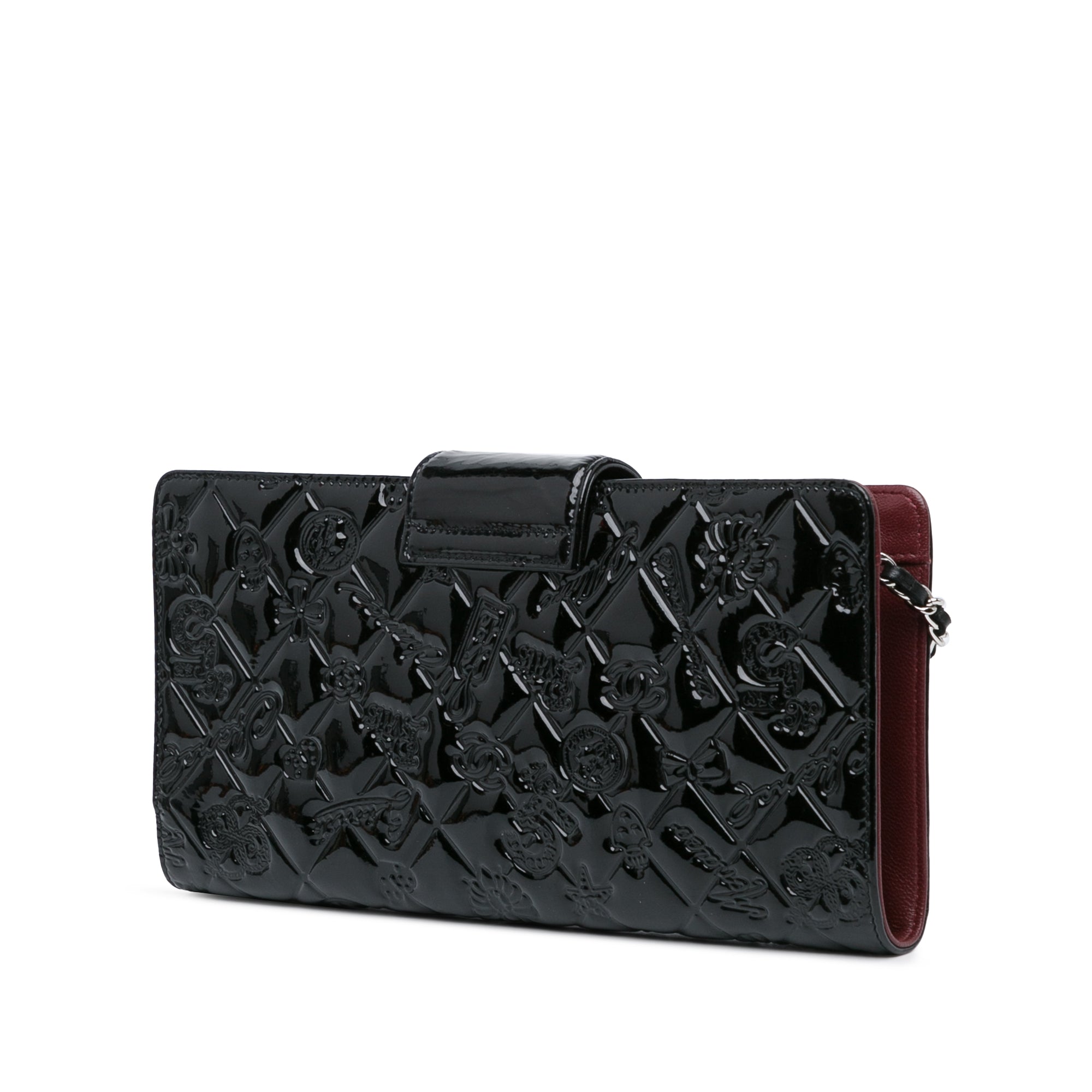 Embossed Patent Lucky Symbols Wallet On Chain