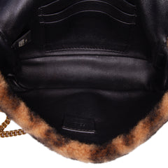 Mini Zucca Shearling Chain Baguette Satchel