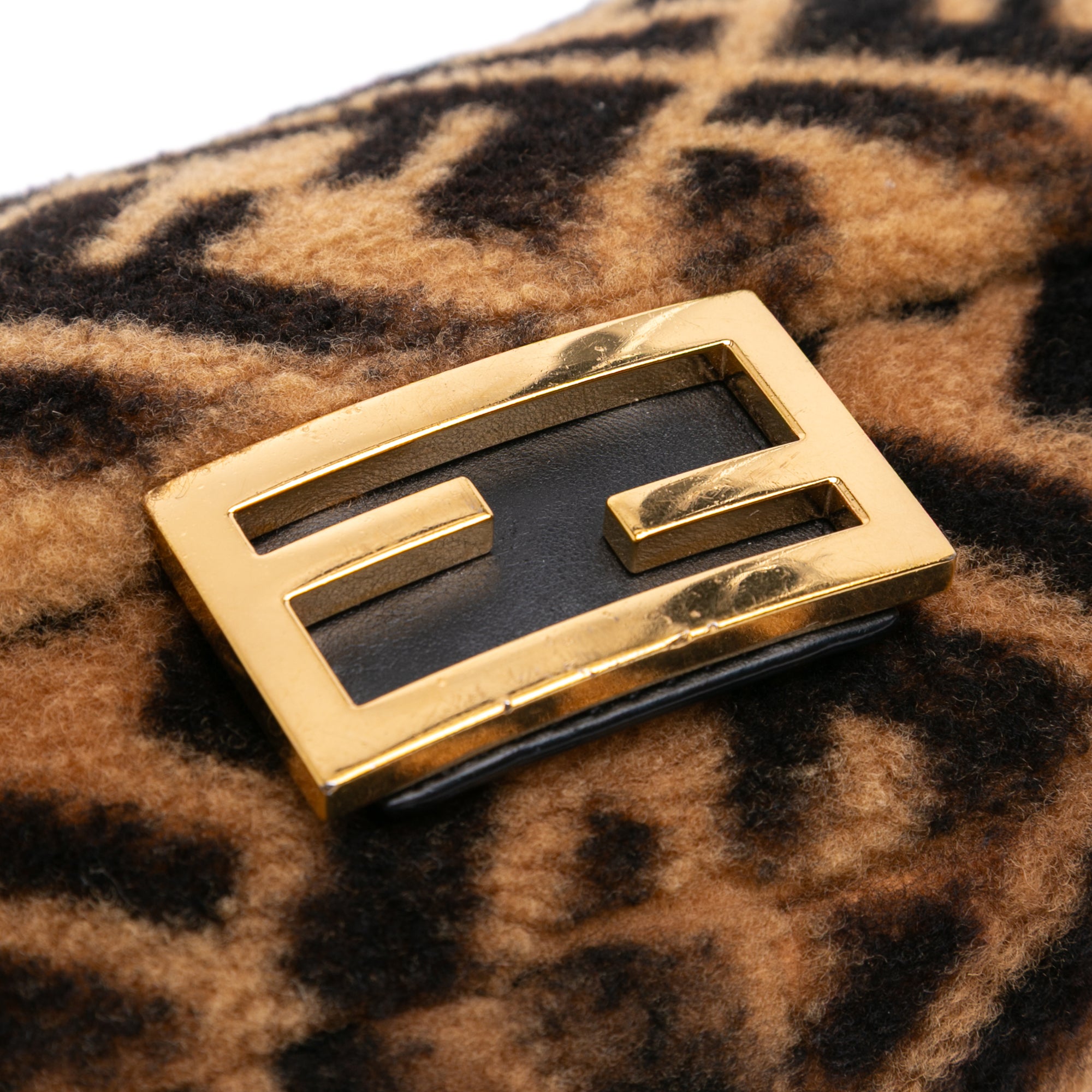 Mini Zucca Shearling Chain Baguette Satchel