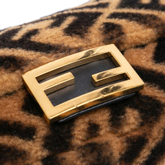 Mini Zucca Shearling Chain Baguette Satchel
