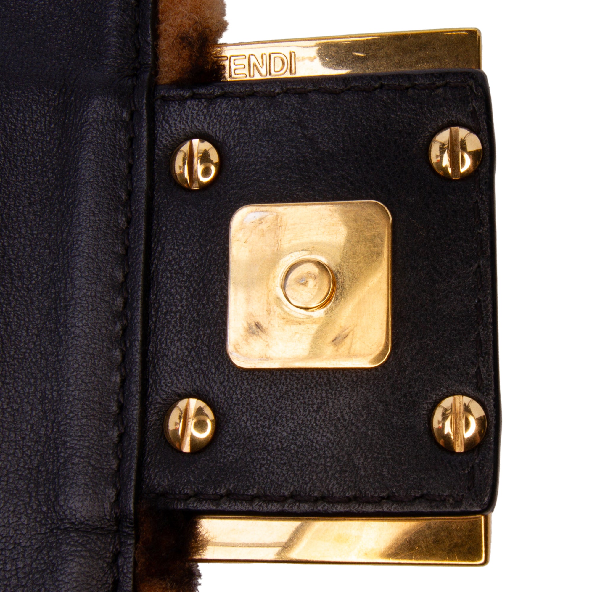 Mini Zucca Shearling Chain Baguette Satchel