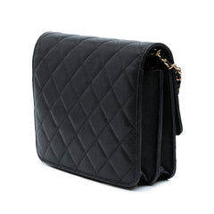 Quilted Caviar Square Wallet on Chain