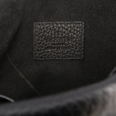 Pebbled Calfskin Rockstud Envelope Wallet on Chain