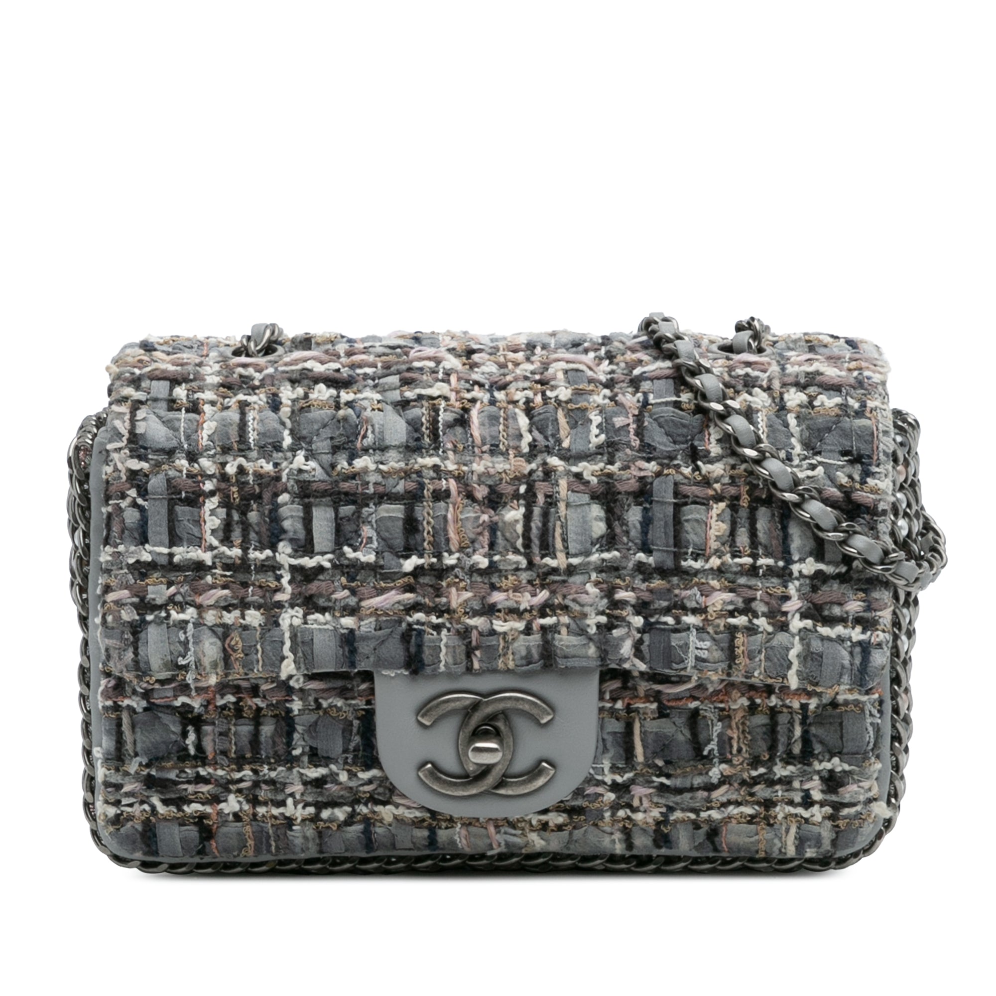 Mini Quilted Tweed River of Pearls Flap